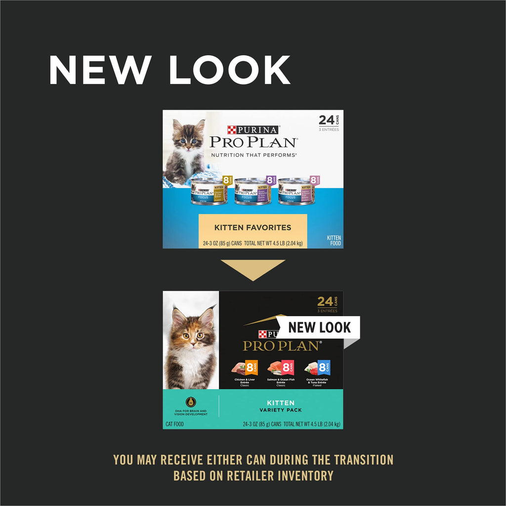 Purina Pro Plan DEVELOPMENT Kitten Wet Food Variety Pack, (24) 3 oz