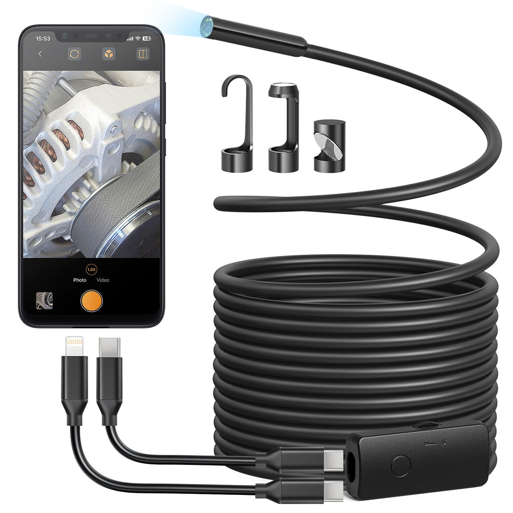 Anykit Endoscope Camera with Light, 1920P HD Borescope