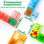 XL Large Weekly Pill Organizer 4 Times a Day, 7-Day Pill Boxes and Organizer AM PM, Big Compartments Pill Case, Monthly Medication Organizer 28 Days Dispenser for Fish Oils