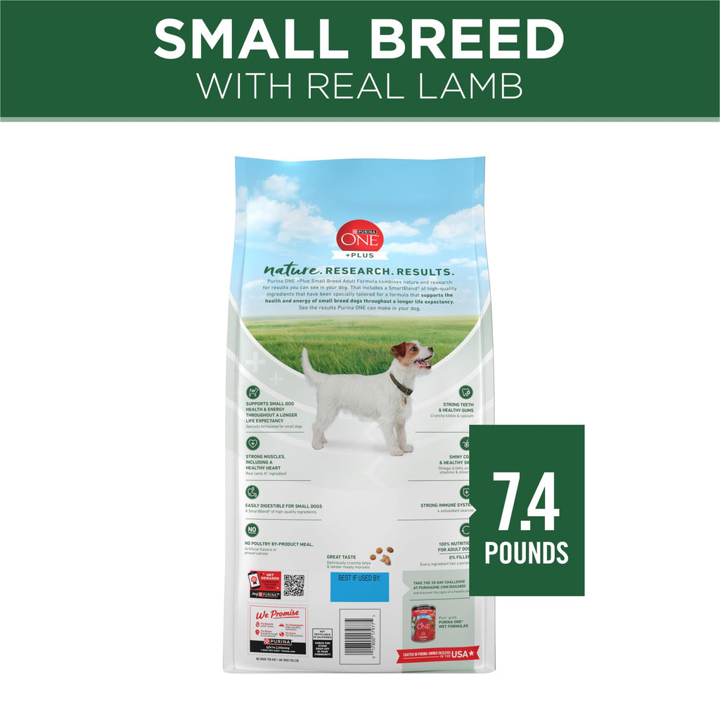 Purina ONE Plus Small Breed High Protein Dry Dog Food, Lamb, 7.4 lb Bag