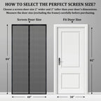 Magnetic Screen Door - Self Sealing, Heavy Duty, Hands Free Mesh Partition Keeps Bugs Out Let Breeze in- Pet and Kid Friendly - Keep Open Feature (Black, Fit Door Size 38 x 82 Inch)