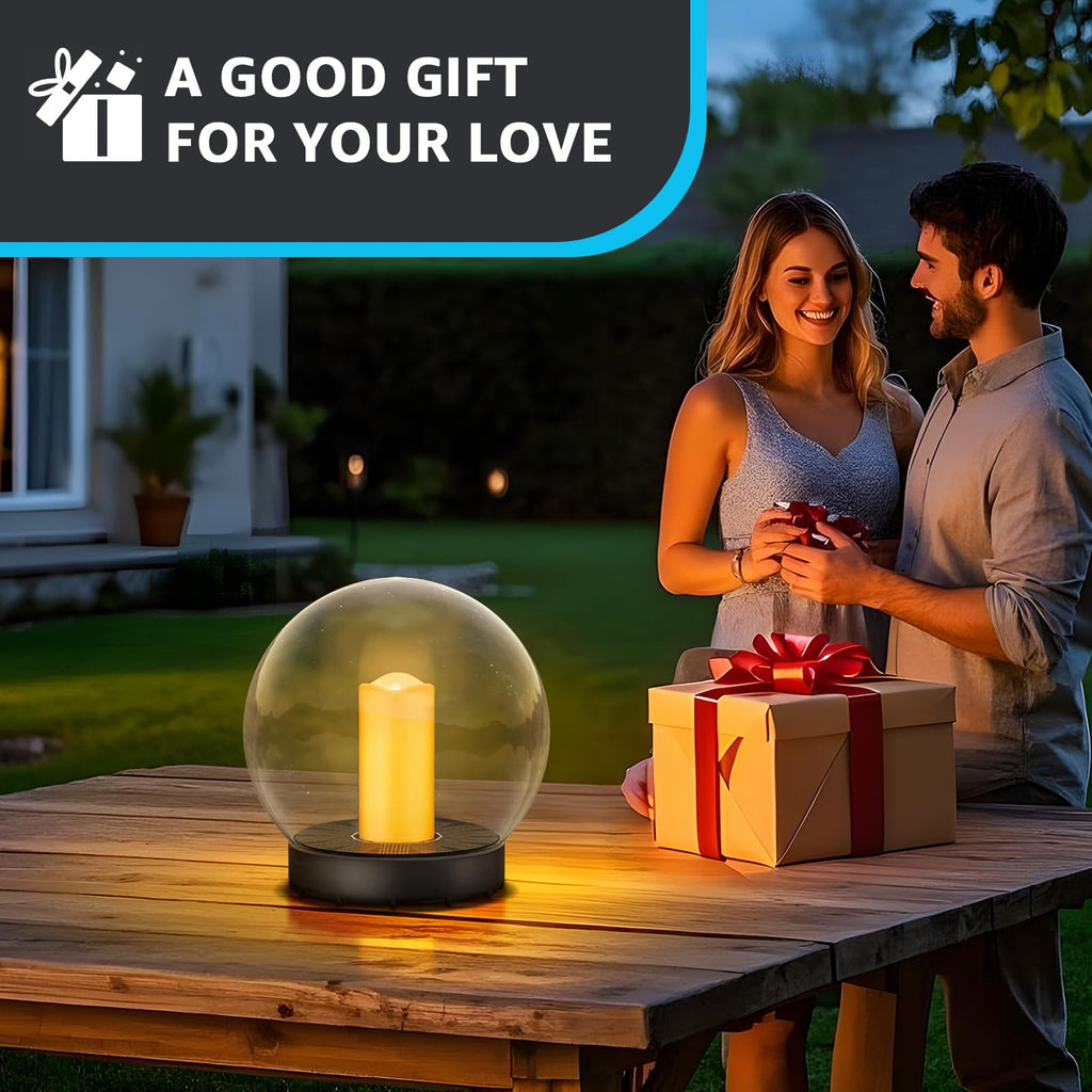 uuffoo 2-Pack 7.4x7.4 Solar Floating Pool Lights Ball Solar Powered Flickering that Float Candles Lights Outdoor Water-Resistant IP66 for Pond Garden Party Swimming Decor