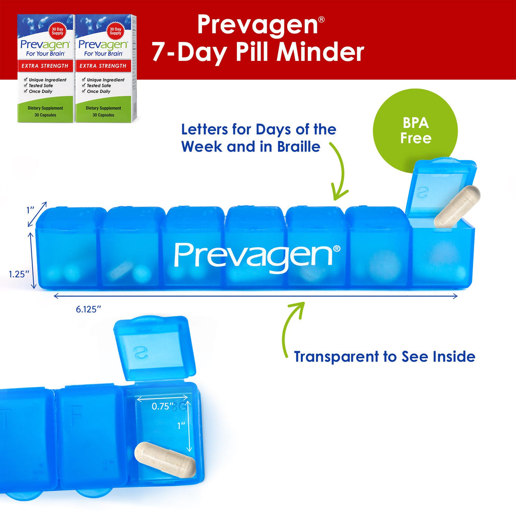 Prevagen Extra Strength - 30 Capsules |2 Pack| Formulated for Your Brain | 20mg of Apoaequorin Plus Vitamin D3 with 7-Day Pill Minder