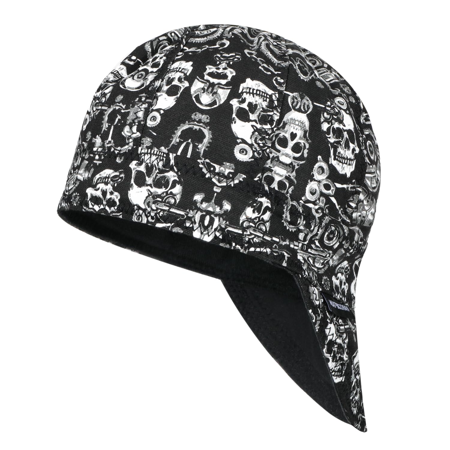 ARCCAPTAIN Reversible Welding Cap, 8 Panel Protective Welders Cap, 10 oz Fireproof Cotton Comforts for Safety and Protection While Welding to Men Women, Skeleton, 7 5/8