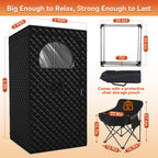 Gozuna Upgraded Portable Sauna for Home, Large Size Personal Sauna Box with 3L 1300W Steamer, Big Folding Chair, 9 Levels Heat, Full Body Steam Room Tent for Home Relaxation Spa 3'x3'x5.9' Black