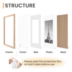 upsimples 11x14 Picture Frame, Gallery Wall Frames Set of 5, Natural Style