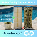 Aquabeacon® Premium 60-Pack Original Longer Lasting Pool Skimmer Socks PureGuard, Ultrafine Mesh Perfect Pool & Spa Savers for Filters, Baskets, and Skimmers