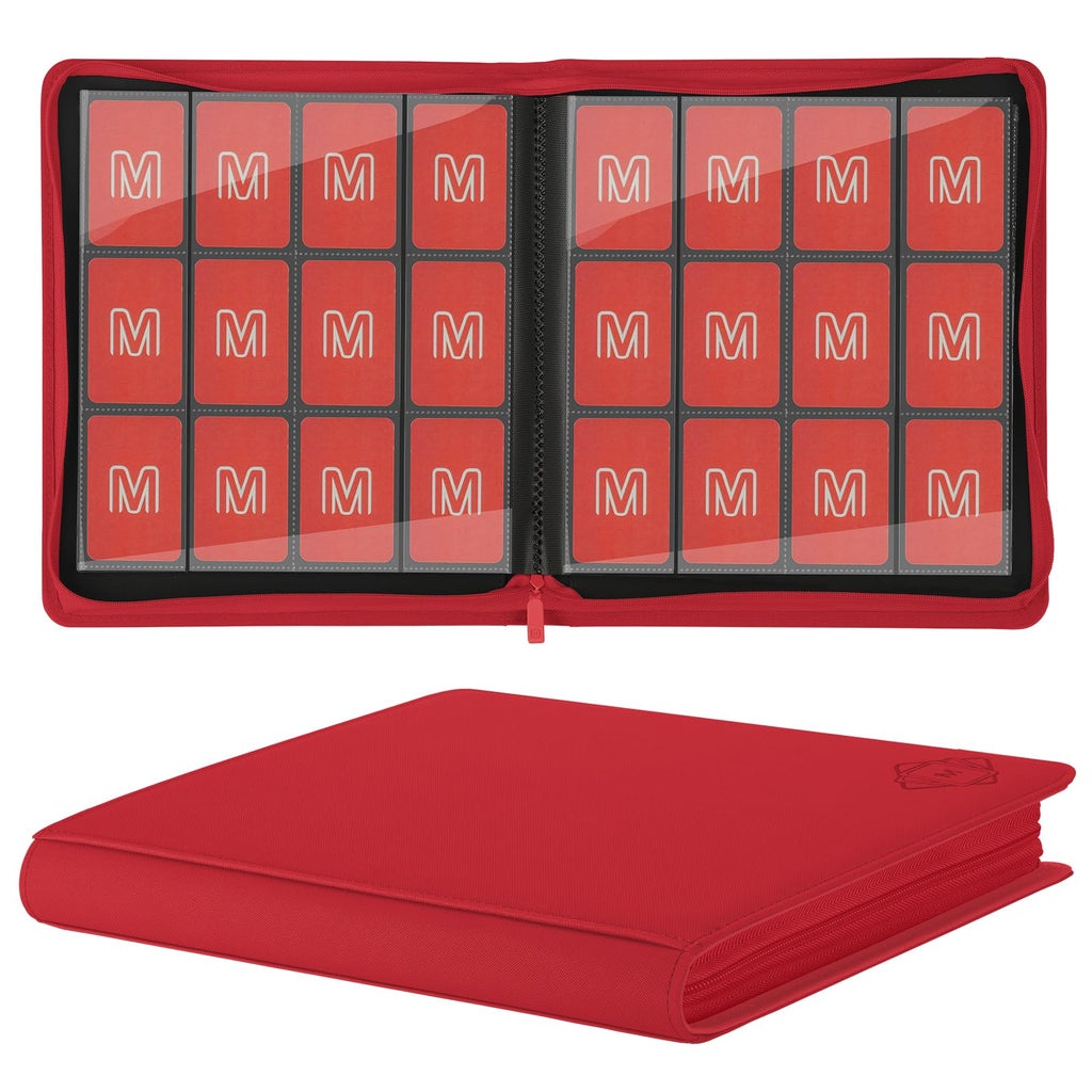 Premium Card Binder 12 Pocket for 720 Pockets Trading Card Binder, PU Zipper Card Collection Album, Sturdy Side-Loading Card Book Holder for MTG, TCG, Game Cards, Sports Cards