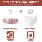 Nialnant 8 Pack Kitchen Towels, Dish Towels for Kitchen, 100% Cotton Dish Cloths for Washing Dishes, Quick Drying Reusable Cleaning Rag - 25 x 16 in