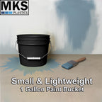 MKS Plastics 1-Gallon Bucket with Airtight Lid – Made in USA, Food Grade BPA Free Plastic, Heavy Duty Multi-Use, Metal Handle with Grip, Stackable Storage – Black, 3 Pack