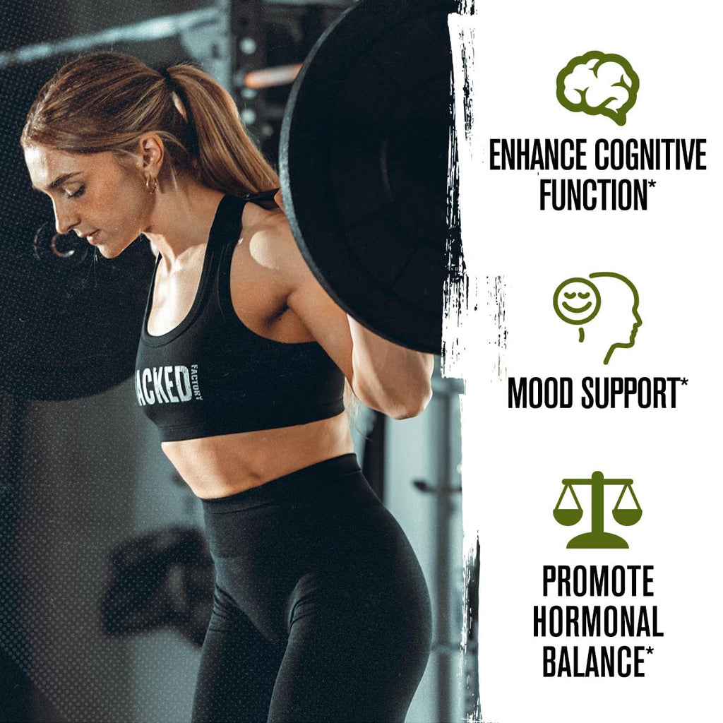 Jacked Factory Ashwagandha Gummies - KSM 66 Ashwagandha Gummies (600mg Per Serving) - Enhance Cognitive Function, Boost Mood, and Promote Hormonal Balance - 120 Gummies, Cherry Splash