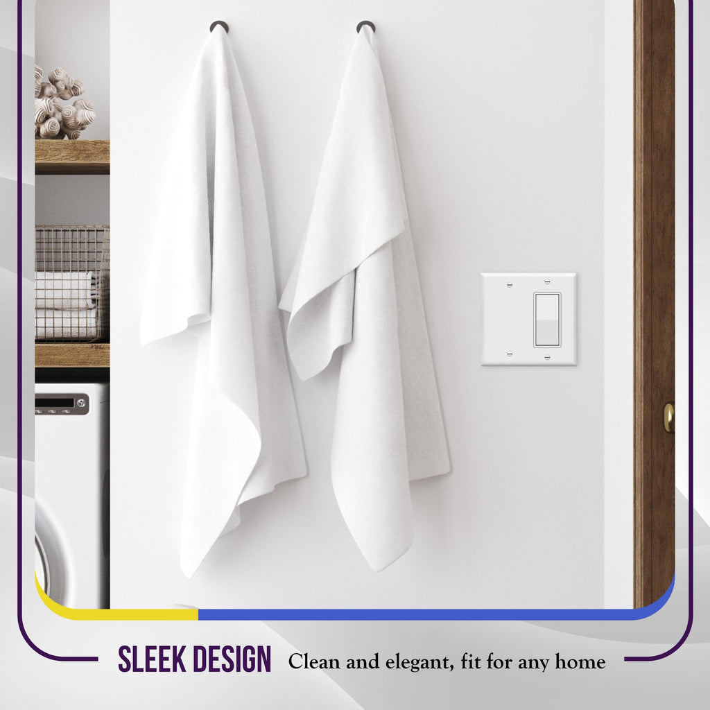 ENERLITES Combination Blank Device / Decorator Switch Wall Plate, Size 2-Gang 4.50" x 4.57", Polycarbonate Thermoplastic, 880131-W-10PCS, White (10 Pack)