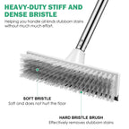 SetSail Floor Scrub Brush with 51-Inch Long Adjustable Handle 2 in 1 Scrape Brush Stiff Bristle Floor Scrubber for Cleaning Shower Bathroom Garage Kitchen Wall Deck Tub Tile, 2 Pack