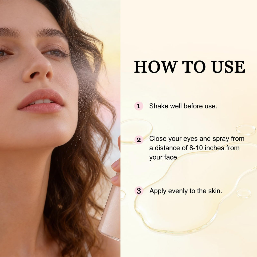 SPF Setting Spray for Face & Body - Sheer Sunscreen Mist SPF 50, Makeup-Friendly Setting Mist with Hydrating Glow, Reef-Safe & Non-Greasy for Beach, Wedding, Daily Wear (2)