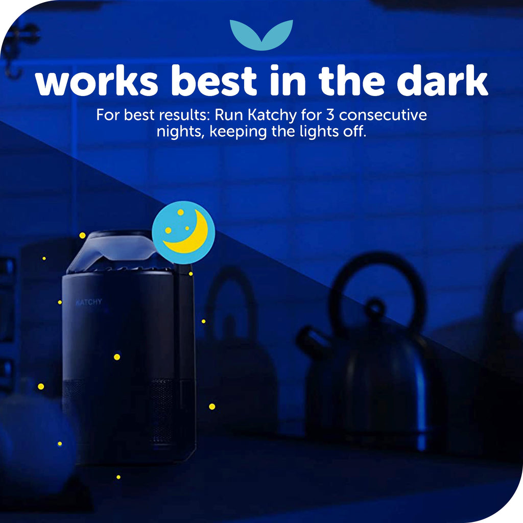 KATCHY Indoor Insect and Flying Bugs Trap Fruit Fly Gnat Mosquito Killer with UV Light Fan Sticky Glue Boards No Zapper White