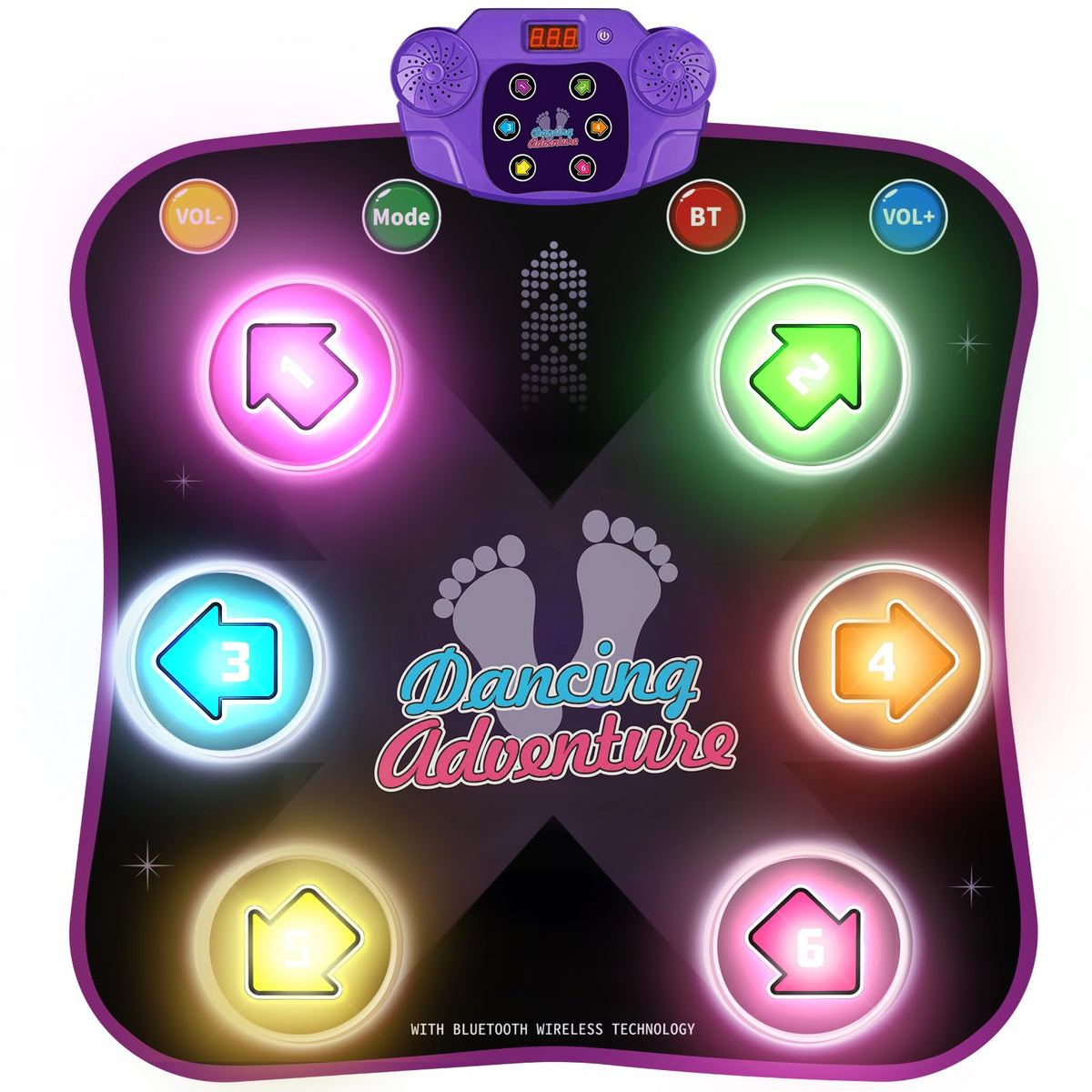 Dance Mat Toys with Bluetooth, Electronic Dance Pad for 3-12 Year Old Kids