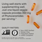 Sports Research® Phytoceramides 350 mg per Veggie Capsule - Plant Derived Ceramides for Healthy Skin and Hydration - Made with Ceratiq® · Non-GMO · Vegan Friendly - 60 Count
