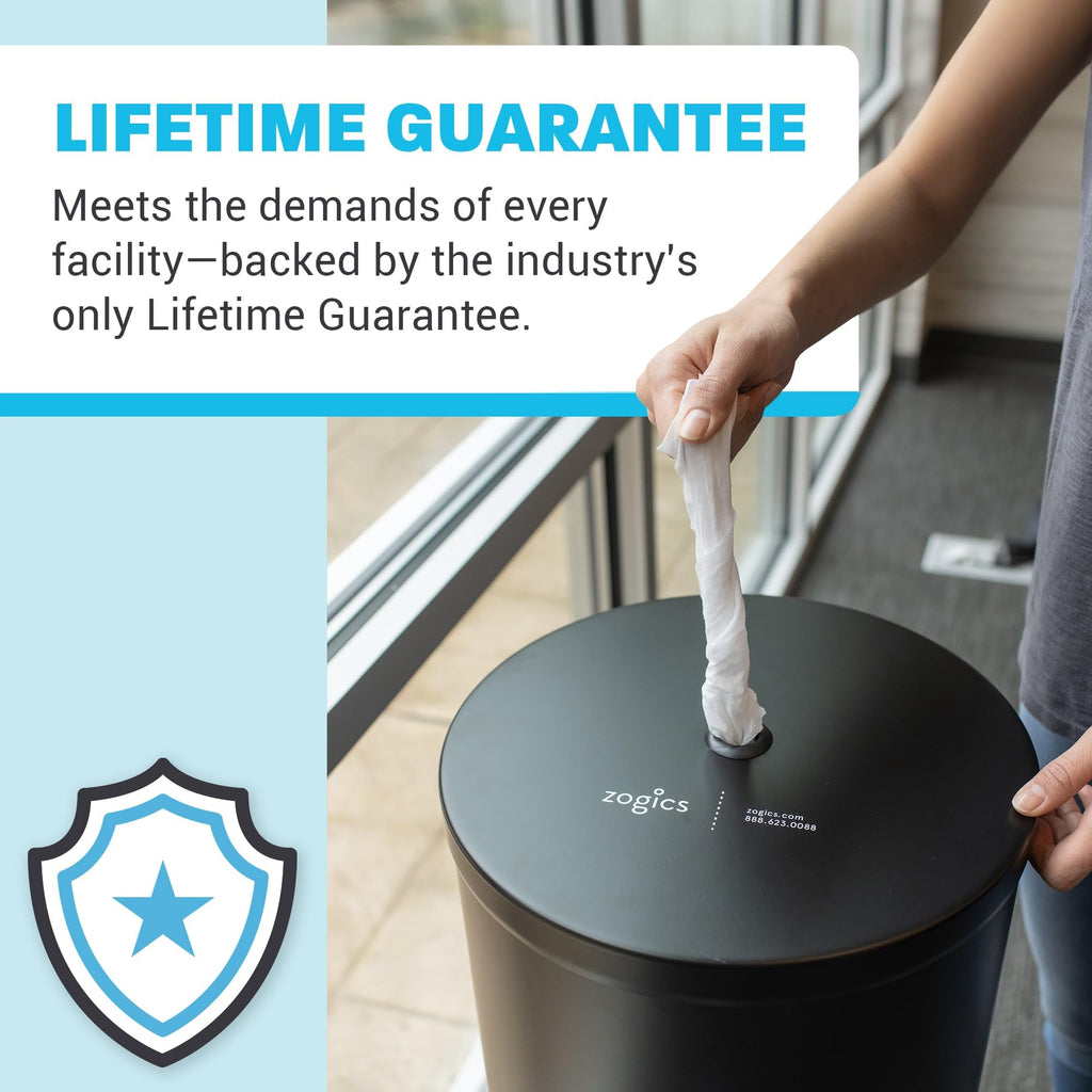 Zogics Gym Wipes Dispenser Stand and Trash Bin – Dual-Purpose Wet Wipes Dispenser for Sanitizing and Cleaning with Built-in 7 Gallon Trash Can, Black Galvanized Steel
