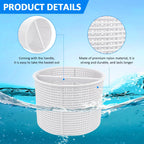 MREEGS SPX1082CA 7" Pool Skimmer Basket Replacement Parts for Hayward and Aladdin B-152 Skimmer Models, SP1082 SP1083 SP1084 1085 1086 SP1075 1075T 1076 1077 Skimmers Basket - White