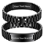 JUBOPE Custom Engraved Bracelets for Men,Adjustable Waterproof