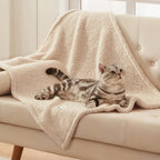 1 Pack 3 Calming Blankets Fluffy Premium Fleece Pet Blanket Soft Sherpa Throw for Dog Puppy Cat Beige Small (23" x16'')