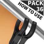 PUGPIU 36 Pack Balloon Arch Clips for Backdrop | Plastic Black Spring Clamps | 3.5 Inch Heavy Duty Clip for Backdrop Stand | Birthday Wedding Decoration | Photography Studio | Crafts | Clothing