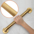 Rackickyer Shower Grab Bar, 2 Pack 16 Inch Gold Bathroom Grab Bar, 1.25" Diameter 304 Stainless Steel Anti-Slip Grab Bars for Bathtubs and Showers, Handicap Shower Grab Bar for Seniors Elderly