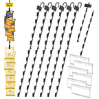 Ngdiluxury Hanging Merchadise Strips with Hooks,32 inches Chip Display Rack Stand 72 Clips Potato Chip Bag Holder with Label Headers Metal Retail Display Rack for Snack Candy 6Pcs Black