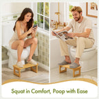 AmazerBath Bamboo Toilet Stool, Squat Potty Stool for Adults, Non-Slip Pooping Stools for Bathroom, Portable Potty Step Foot Stools for Kids, Assembly Required, 6.8''