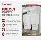 Rev-A-Shelf Double 35 Qt Pullout Trash Cans with Soft-Close for Under Kitchen Cabinets, Min Opening Width of 14.5", White, 53WC-1835SCDM-211