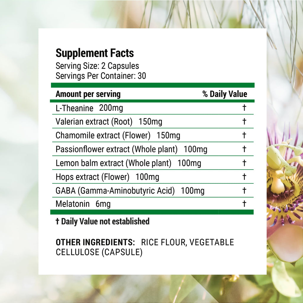 Nested Naturals Luna Sleep Aid - Non-Habit Forming Natural Sleeping Pills for Adults with Naturally Sourced Ingredients - Valerian Root, Melatonin, Chamomile, Lemon Balm, and More - 120 Vegan Capsules