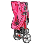 ZENY Foldable Pet Stroller, Cat/Dog Stroller with 3 Wheel, Pet Strolling Cart, Dog Travel Carrier with Storage Basket + Cup Holder (Pink)