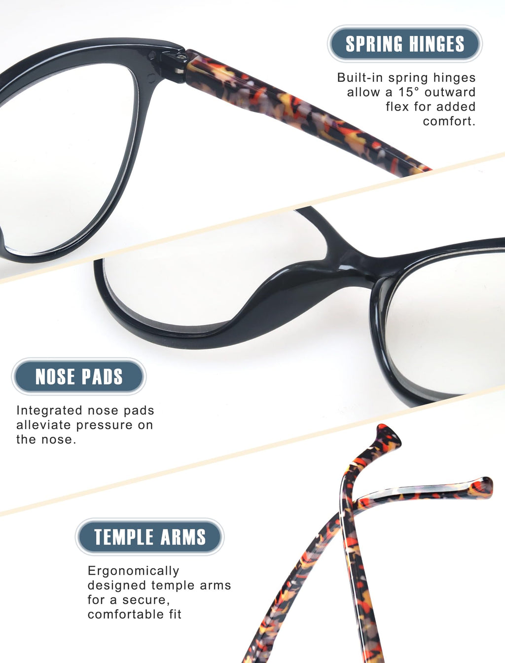 HEEYYOK 1.75 Readers For Women Small Face Womens Reading Glasses Cat Eye 4-Pack Cheaters Reading Glasses Comfort Spring Hinge
