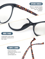 HEEYYOK 1.75 Readers For Women Small Face Womens Reading Glasses Cat Eye 4-Pack Cheaters Reading Glasses Comfort Spring Hinge