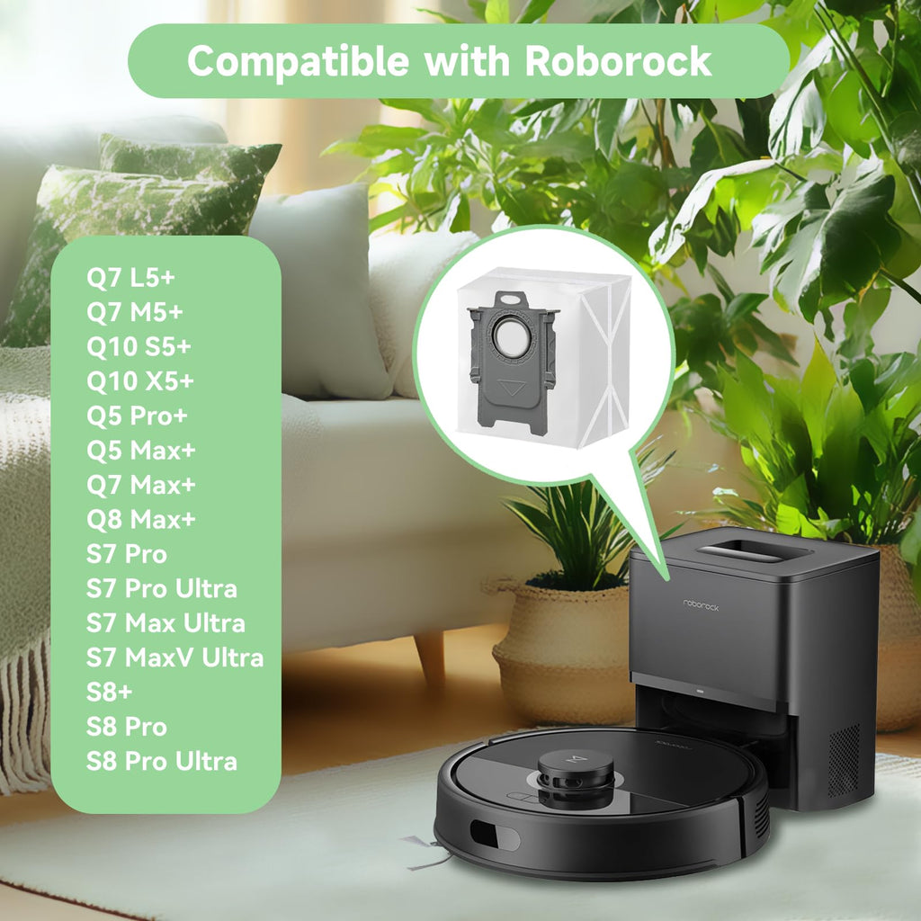 WAIKAS 14-Pack Vacuum Bags for Roborock Q7, Q10, Q5, Q8, S8 and S7 Series