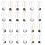 Mlambert 24 Pack LED String Light Bulbs,Shatterproof Outdoor String S14 Replacement Light Bulbs 2700K,Waterproof 1W Equal to 11W,Not Solar