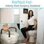 Vive Raised Toilet Seat - 5" Portable, Elevated Toilet Seat Riser & Extender - Elongated and Standard Fit Commode Lifter - Bathroom Safety Extender Assists Disabled, Elderly, Seniors, Handicapped