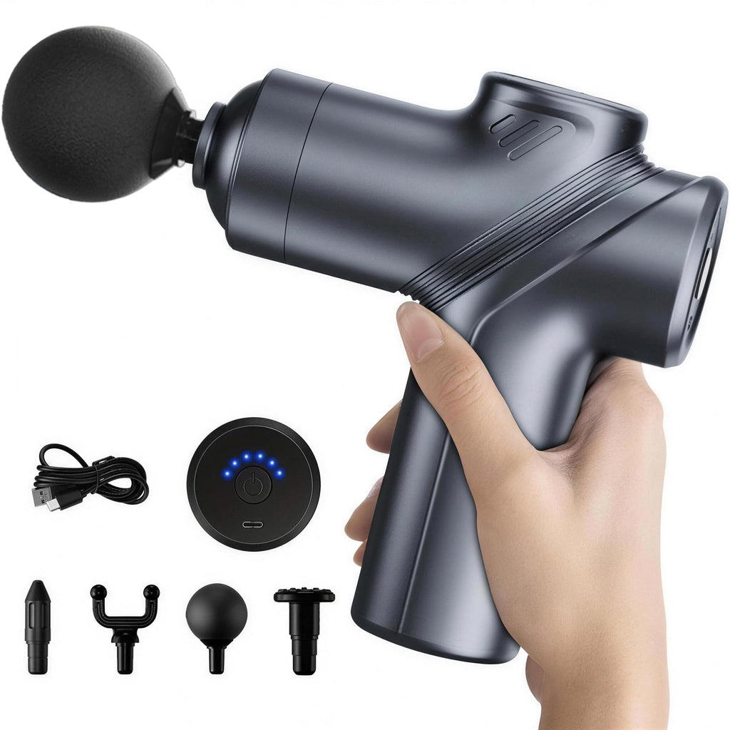 LEERCON Massage Gun Deep Tissue Mini Muscle Massager for Pain Relief, Blue