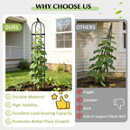 Garden Obelisk Trellis for Climbing Plants Outdoor, 6.2 FT Tomato Cage, Rose, Flowers, Grape, Pea, Cucumber Trellis, Rustproof Plastic Coated Metal Plant Support Trellis for Potted Plants (2 Pack)