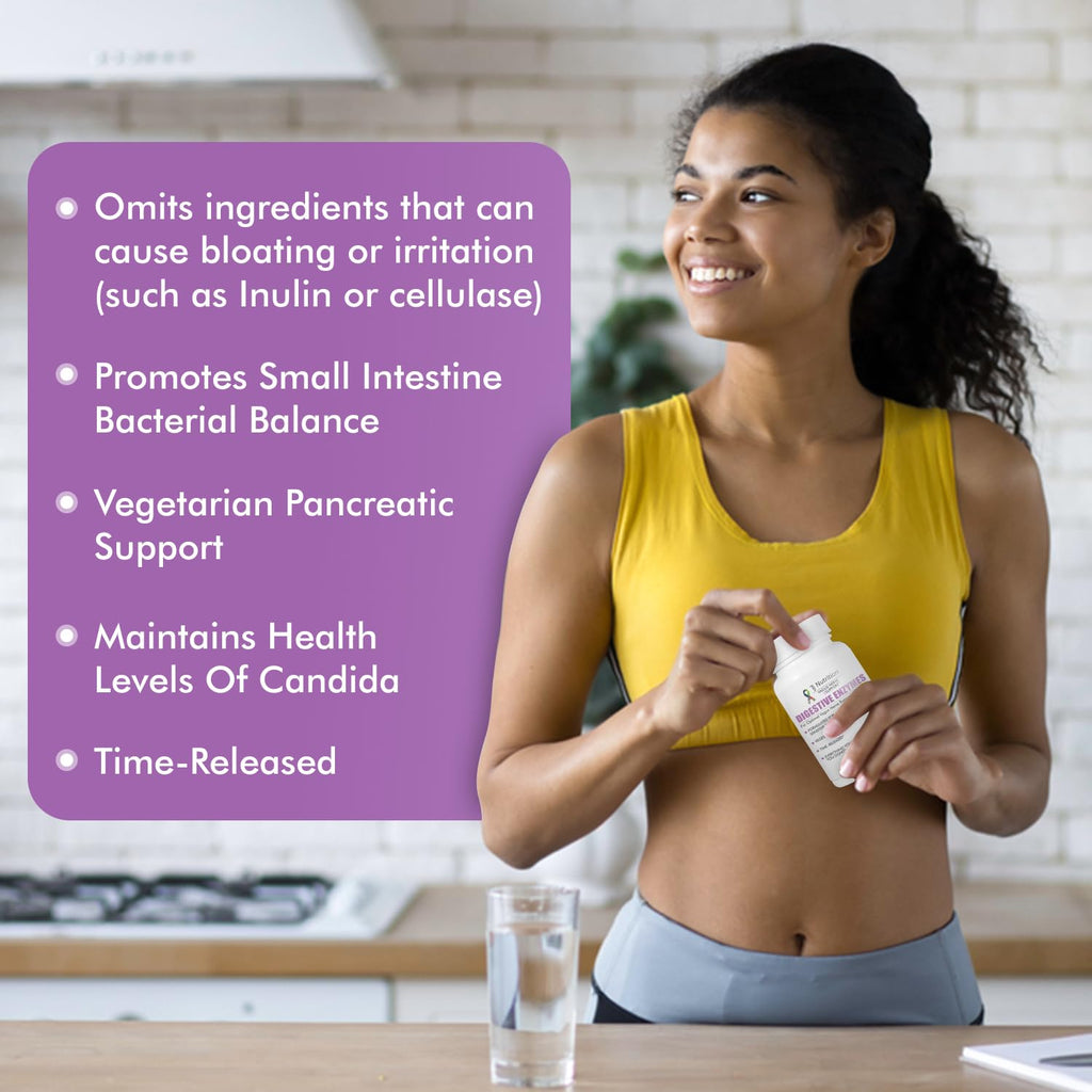 TJ Nutrition Digestive Enzymes for Sensitive Stomachs - Supports Vagus Nerve, Vegetarian Pancreatic Support, Timed Release Formula for Optimal Gut Health, Enhances Food Digestion & Gut Flora