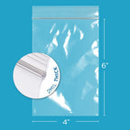 Clear Plastic Reclosable Zip Bags - Bulk GPI Case of 1000, 4" x 6" 2 mil Thick Strong & Durable Poly Baggies With Resealable Zip Top Lock For Travel, Storage, Packaging & Shipping.