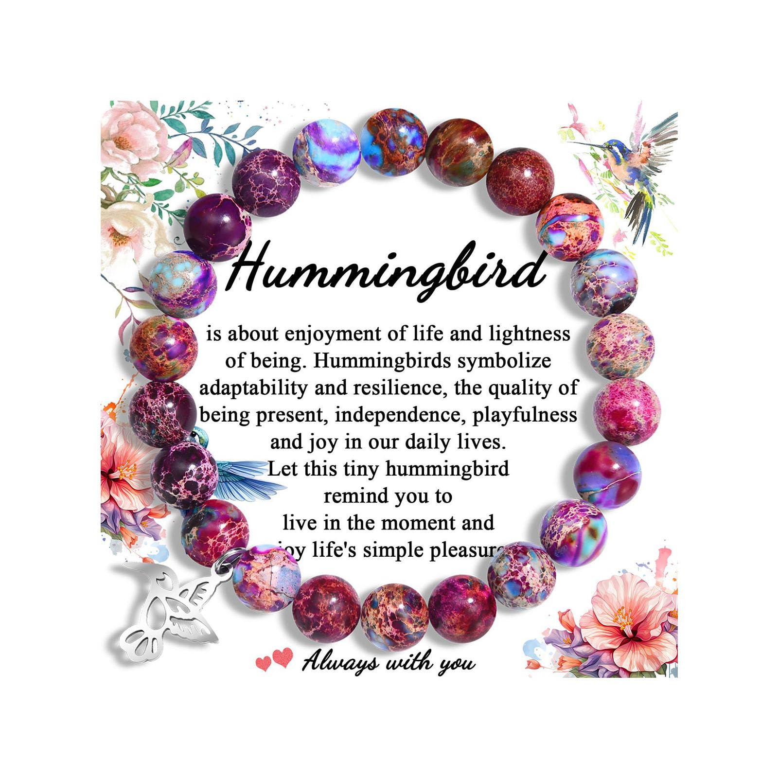 Hummingbird Gifts for Women, Inspirational Hummingbird Bracelet Jewelry