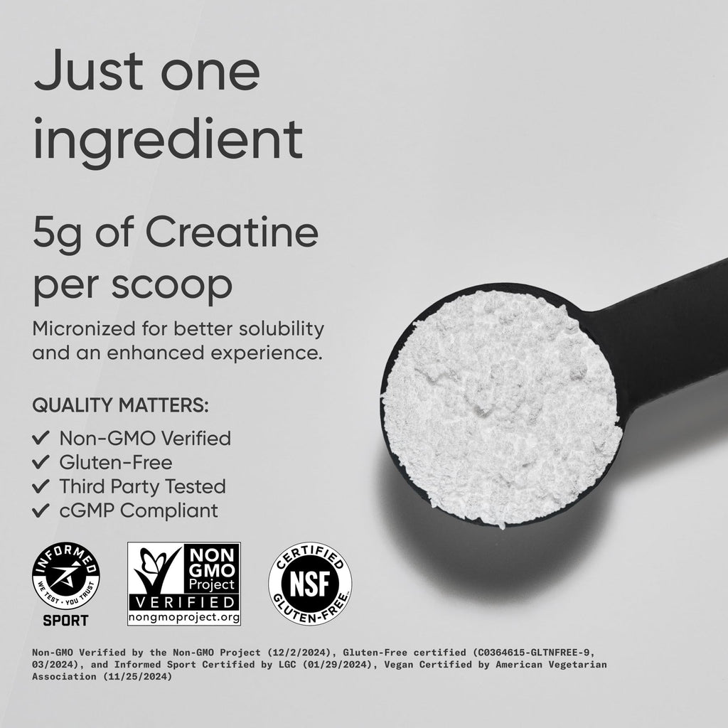 Sports Research Creatine Monohydrate - Gain Lean Muscle, Improve Performance and Strength and Support Workout Recovery - 5 g Micronized Creatine - 35.27 oz (Pack of 2)