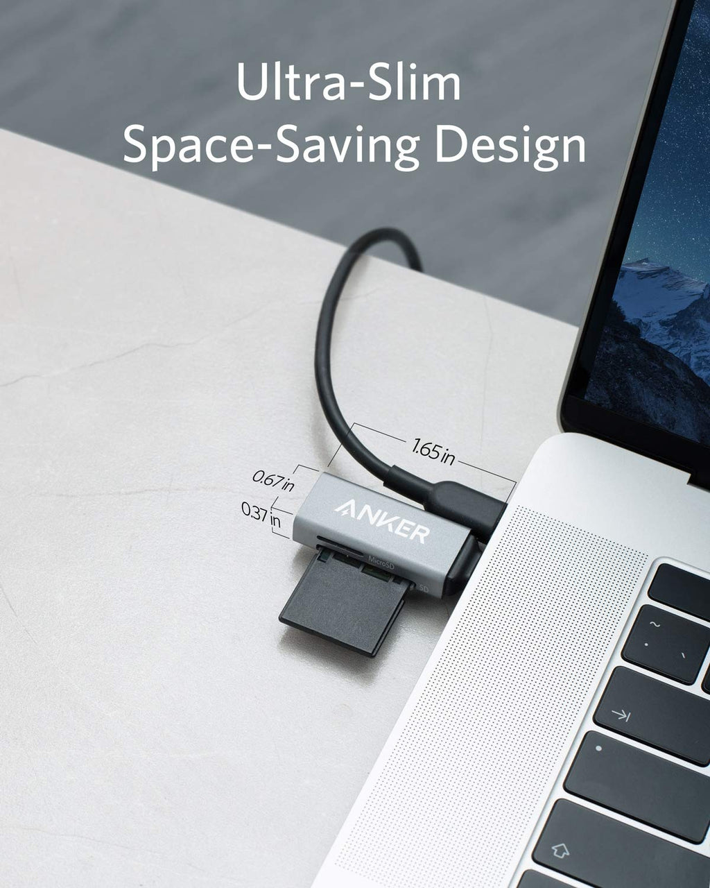 Anker SD Card Reader USB C, Dual Slots USB Type C to Micro SD Card Adapter
