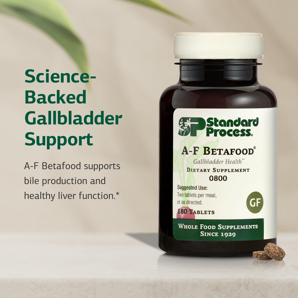 Standard Process A-F Betafood - Support Gallbladder Health & Liver Care - Aids Lipid Metabolism & Bowel Functioning with Vitamins A & B6 - Gluten-Free, Non-Dairy & Non-Soy - 180 Tablets (90 Servings)