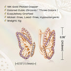 18K Gold Earrings for Women Trendy, Butterfly Earring for Women Gold Hoop Earring, Gold Butterfly Earrings Hypoallergenic Stud