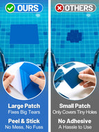Aulock 2.8ft x 2ft Large Clear Pool Liner Repair Patch - Self-Adhesive Vinyl Patch Kit for In-Ground or Above Ground Pools Inflatable Swimming Pools, Blue