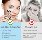 RQUXMT Contact Lens Applicator Tool - Easy Lens Helper for Beginners, Long Nails, Travel & Daily Use，Black