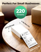 SVANTTO 4x6 Thermal Labels, 220Pcs/Stack, White Shipping Labels