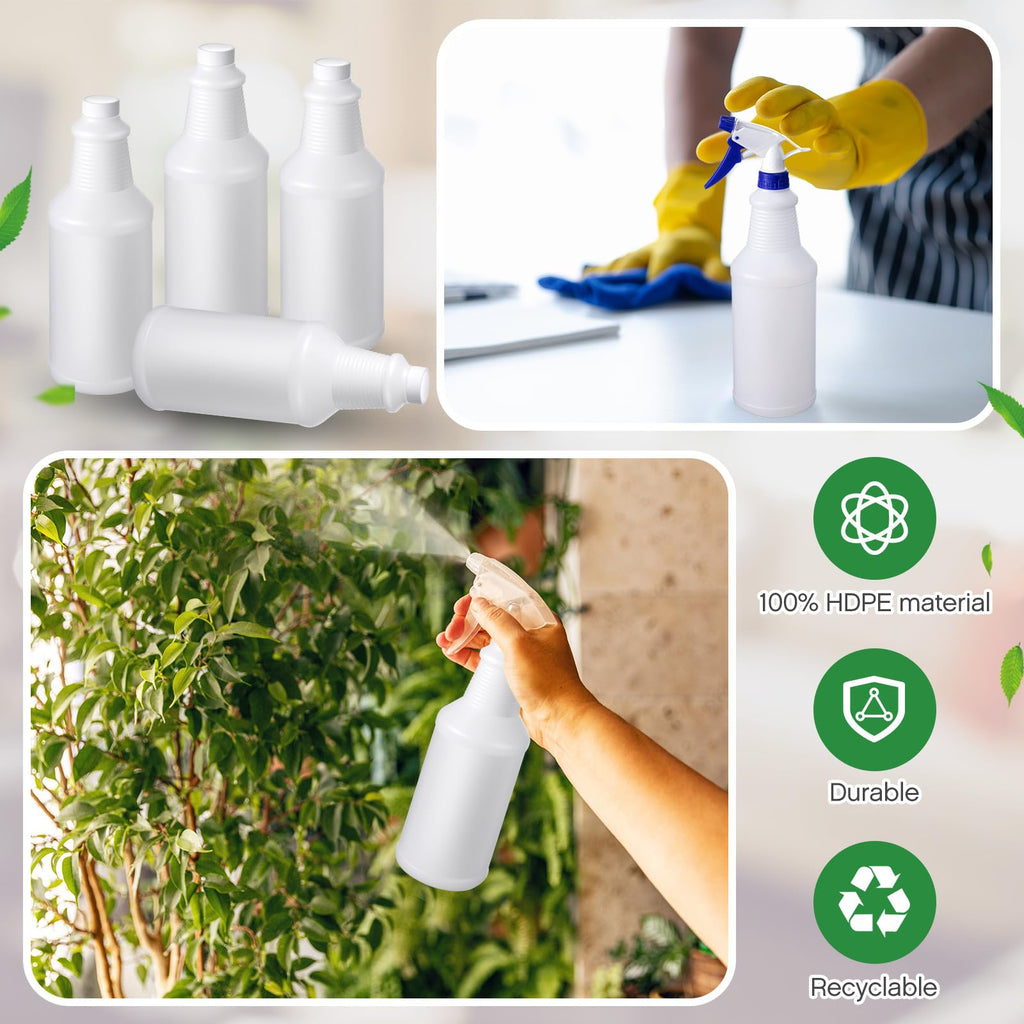 Honeydak 10 Pcs Chemical Resistant 32 oz Bottles, Hdpe Plastic